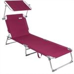DeubaXXL DE Gartenliege Ibiza Rubinrot 190x59x29cm Alu Sonnendach 107061