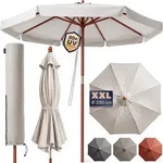 Sonnenschirm Holz Beige &Oslash;330cm UV-Schutz 80+