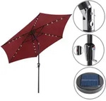 LED Solar Sonnenschirm Miami Rot Alu &Oslash;270cm UV-Schutz 80+