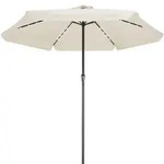 LED Solar Sonnenschirm Athen Creme &Oslash;330cm UV-Schutz 80+