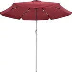 LED Solar Sonnenschirm Athen Rot &Oslash;330cm UV-Schutz 80+