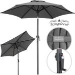 DeubaXXL DE Sonnenschirm Fiji Anthrazit &Oslash;200cm UV-Schutz 80+ mit Kurbel 108768