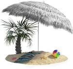 DeubaXXL DE Sonnenschirm Hawaii Hellgrau &Oslash;160cm UV-Schutz 30+ 109183