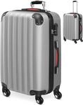 DeubaXXL DE Hartschalenkoffer L Rollen 360&ordm; Reisekoffer 62L Silber ABS 103080
