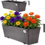 DeubaXXL DE Polyrattan Blumenkasten 2er-Set Braun 108063