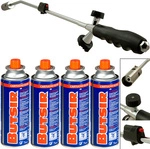 DeubaXXL DE Unkrautbrenner + 4 Butangaskartuschen 990532