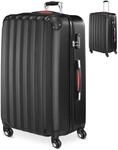 DeubaXXL DE Hartschalenkoffer XL Rollen 360&ordm; Reisekoffer 90L Schwarz ABS 103078