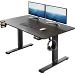 H&ouml;henverstellbarer Schreibtisch Schwarz 110x60x73-118cm