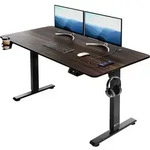 H&ouml;henverstellbarer Schreibtisch Braun 140x60x73-118cm