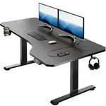 H&ouml;henverstellbarer Schreibtisch Schwarz 160x75x73-118cm