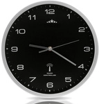 DeubaXXL DE Funkwanduhr Schwarz/Silber &Oslash;31cm 101558