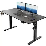 H&ouml;henverstellbarer Schreibtisch Schwarz 140x60x73-118cm