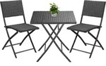 Polyrattan Gartensitzgruppe 3-tlg Schwarz