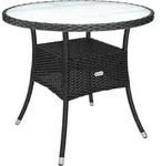Polyrattan Tisch Schwarz &Oslash;80cm