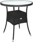 DeubaXXL DE Polyrattan-Tisch Schwarz rund &Oslash;60cm 105691