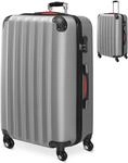 DeubaXXL DE Hartschalenkoffer XL Rollen 360&ordm; Reisekoffer 90L Silber ABS 103081