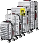 Hartschalenkoffer Set 4tlg Rollen 360o Silber ABS