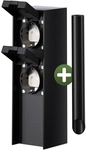 DeubaXXL DE Gartensteckdose Schwarz 2er-Stecker 23x7x7cm 109602