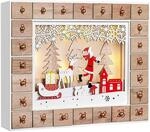 DeubaXXL DE Adventskalender Weihnachtsmann Holz beleuchtet LED 109351