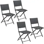 Polyrattan Klappstuhl Rom 4er-Set Schwarz