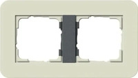 GIRA 0212427, Gira Abdeckrahmen 2fach Sand/Anthrazit 0212427
