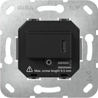 GIRA 236300, Gira USB-Spannungsversorgung Typ C Einsatz sw 236300 - 236300