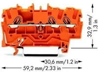 WAGO 2002-1302, WAGO GmbH & Co. KG Durchgangsklemme 3-Leiter, TS 35 2002-1302