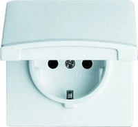 Busch-Jaeger 2CKA002064A0289, Busch-Jaeger Schuko-Steckdoseneinsatz IP44 alpinwei&szlig;