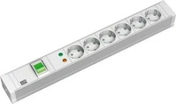 Bachmann 333.605, Bachmann 19Zoll Steckdosenleiste 6f PVC,1 Schalter,&Uuml;SS 333.605