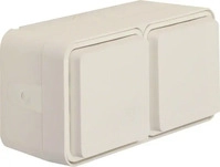 BERKER 47753522, Berker SCHUKO-Doppelsteckdose Klappdeck. polarwei&szlig; 47753522