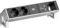 Bachmann 902.428, Bachmann Steckdoseneinheit inox 2xSchutzk.1xUSB1xABD 902.428