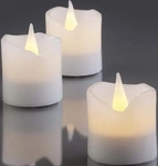 Hellum 572100, Hellum LED-Wachskerzen H:4,2cm 6er-Set wei&szlig; 572100 6-Set