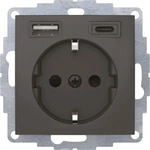 BERKER 48041606, Berker Steckdose SCHUKO/USB anthrazit matt 48041606 - 48041606