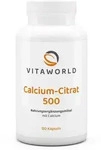 Vitaworld Calcium-Citrat 500 | 120 Kapseln | 513 mg Calcium pro Tagesdosis | hohe