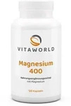 Vitaworld Magnesium 400 | 120 Kapseln | 400 mg reines Magnesium pro Kapsel | vegan