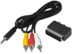 A/V-Kabel Klinke auf Cinch mit SCART-Adapter f&uuml;r TechniSat Digitalreceiver (z. B.