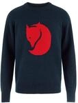 Fj&auml;llr&auml;ven - Logo Knit Sweater - Wollpullover Gr L blau