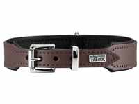 Hunter - Halsband Basic - Hundehalsband Gr Halsumfang 36-43 cm rot/schwarz 46947