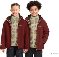 Jack Wolfskin A66161_J0211_K08, Jack Wolfskin Iceland 3IN1 Print Jacket K merlot