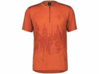 Scott 4032317539010, Scott Shirt M's Trail Flow Zip SS braze orange (7539) L Herren