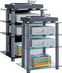 VCM VCM_14105, Hifi-M&ouml;bel VCM Bilus - Silber/Schwarzglas