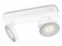 Philips myLiving 2-flammiger weißer dimmbarer LED Spot Clockwork, EEK: F (Spektrum: