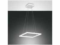 Elegante quadratische Bard LED-Pendelleuchte Weiss 42x42cm Fabas Luce
