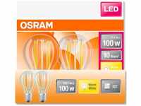 2er Pack OSRAM Helle LED E27 Filament Glühbirne klar 11W wie 100W warmweiß 2700K,