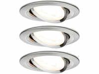 3-Set schwenkbare LED Einbauleuchten Nova warmweißes Licht aus Eisen Paulmann 93429,