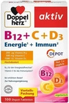 Doppelherz B12 + C + D3 Tabletten zur Unterst&uuml;tzung des Immunsystems 88 g,
