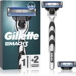 Gillette Mach3 Rasierer + Rasierklingen 2 St., Grundpreis: &euro; 5.600,- / l