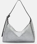 Ger&auml;umige Hobo-Bag aus Leder mit Breaking-Effekt