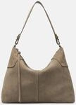 Ger&auml;umige Schultertasche aus Veloursleder