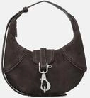 Kleine Schultertasche in Velourslederoptik